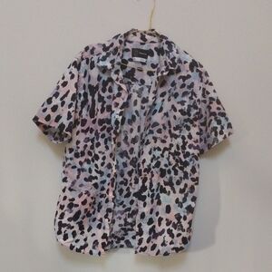 Original Use Multicolor Patterned Button Down Shirt